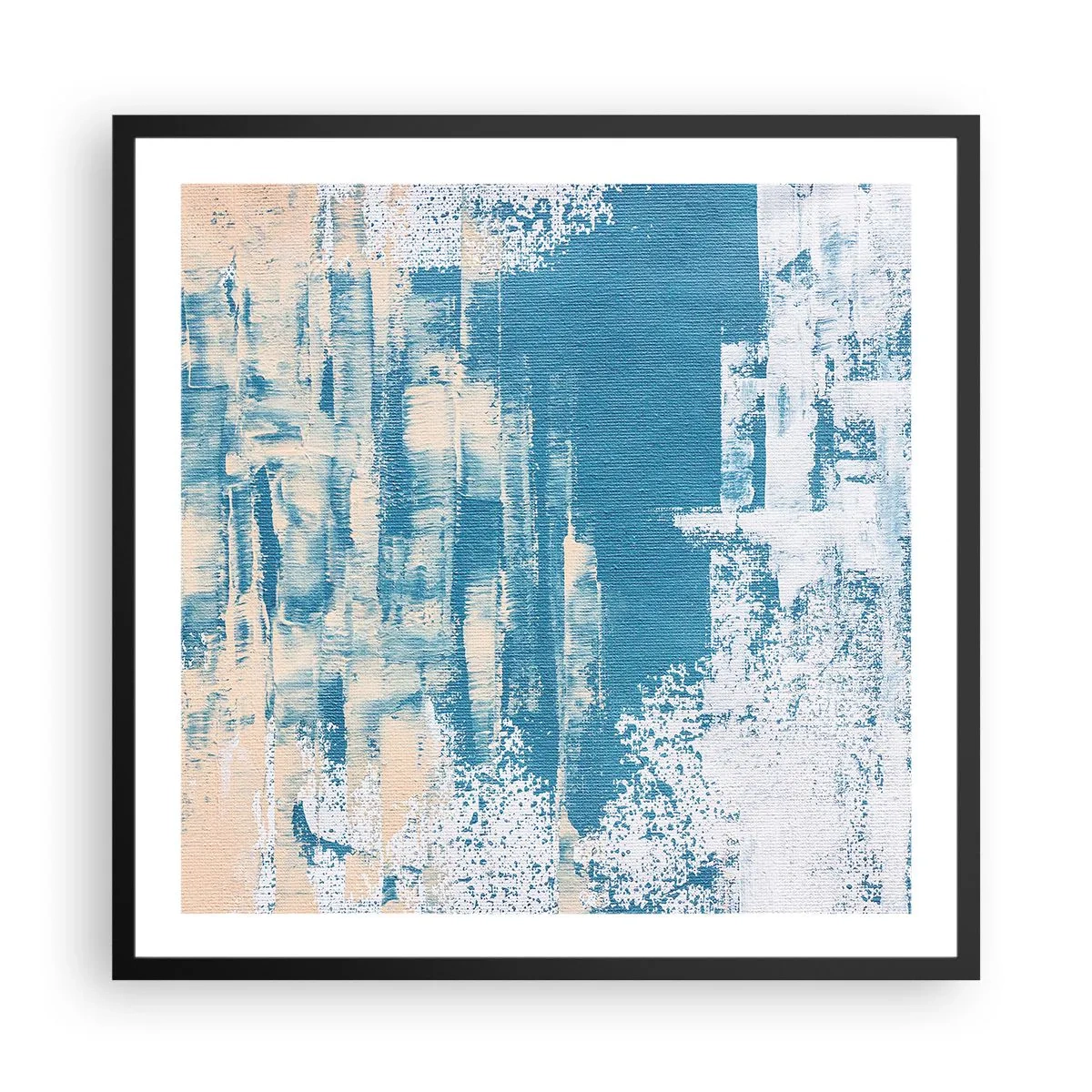 Póster en marco negro - A través de un carámbano - 60x60 cm