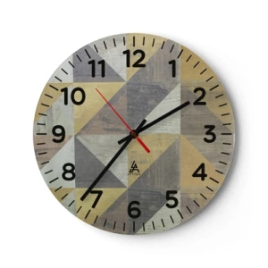 Reloj de pared - Reloj de vidrio - El arte de los triángulos - 40x40 cm