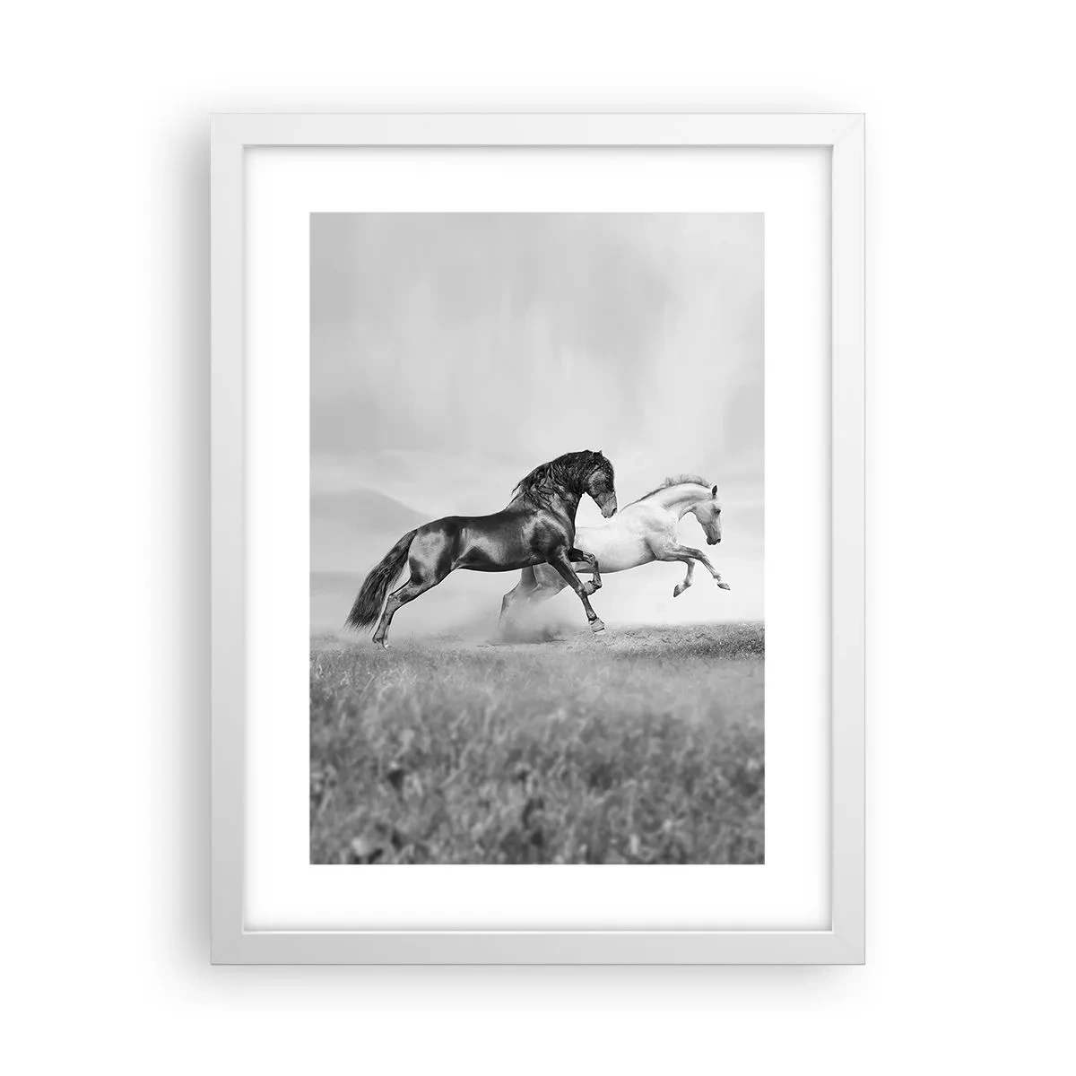 Póster en marco blanco - Ángeles y demonios - 30x40 cm