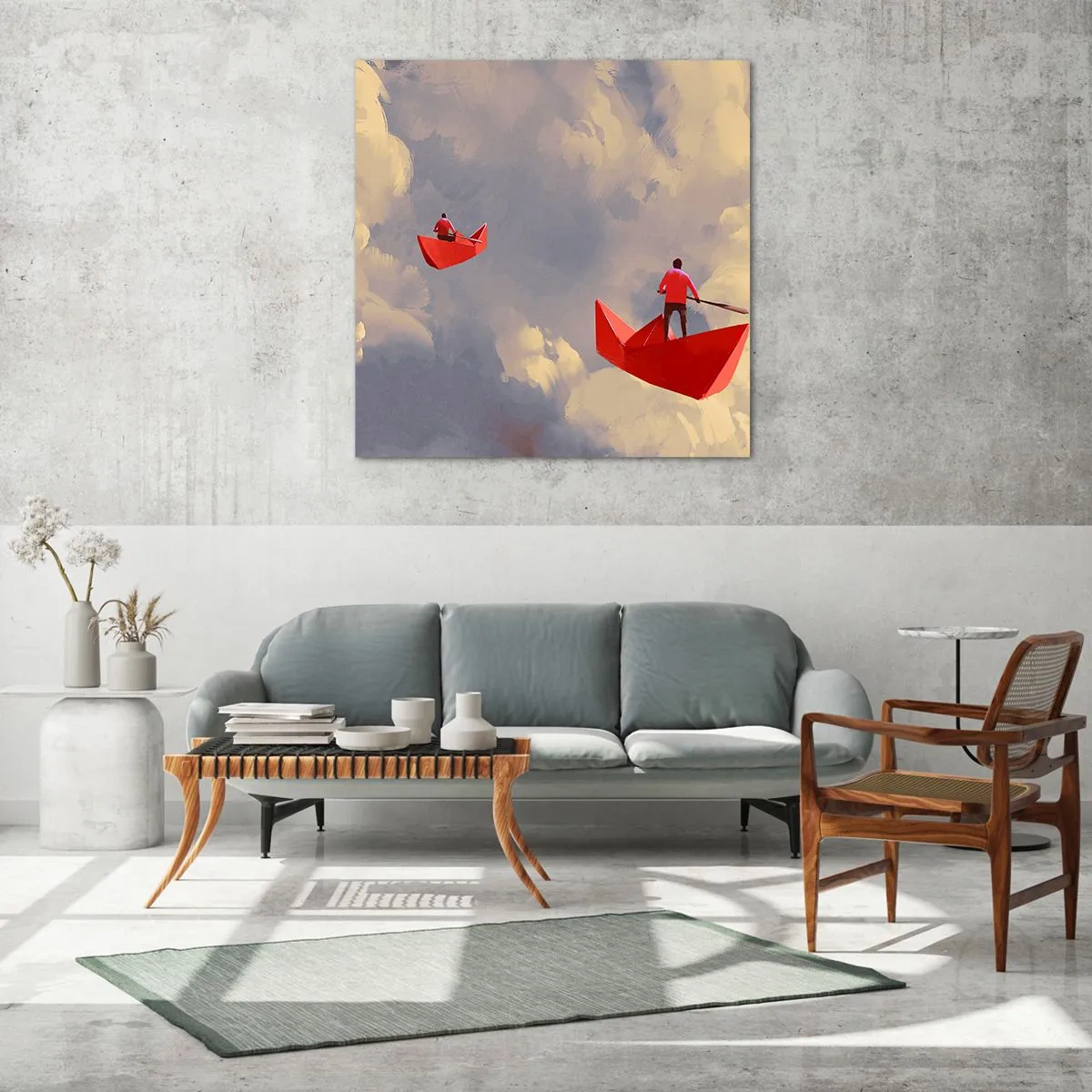 Cuadro sobre vidrio - Impresiones sobre Vidrio - El viaje de un soñador - 70x70 cm