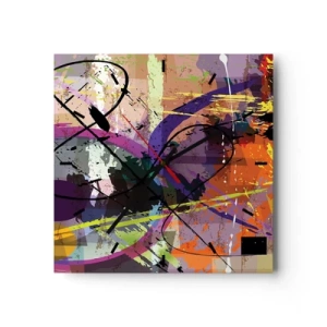 Reloj de pared - Reloj de vidrio - Un patrón abstracto colorido con líneas y formas dinámicas. - 30x30cm - Siempre hay más de un camino - Decoración de pared moderna para salón y dormitorio ARTTOR