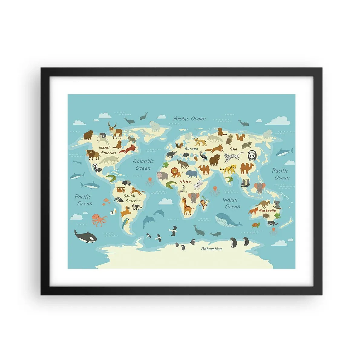 Póster en marco negro - Buenos vecinos - 50x40 cm