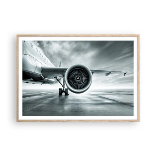Póster en marco roble claro - Hay poder - 100x70 cm