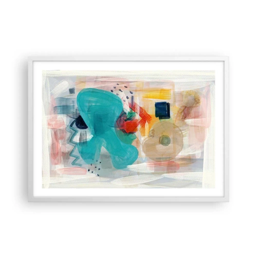 Póster en marco blanco - Un juego de colores - 70x50 cm