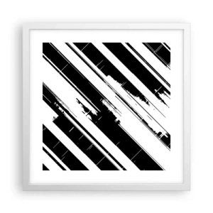 Póster en marco blanco - Composición intensa y dinámica - 40x40 cm