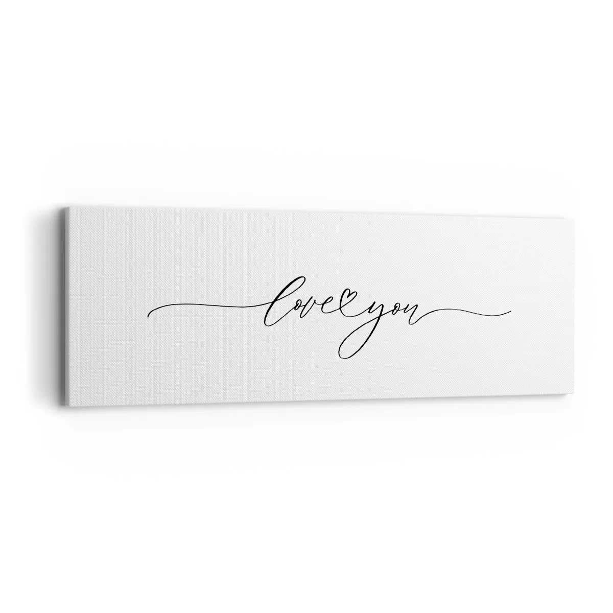 Cuadro sobre lienzo - Impresión de Imagen - Negro sobre blanco - 90x30 cm