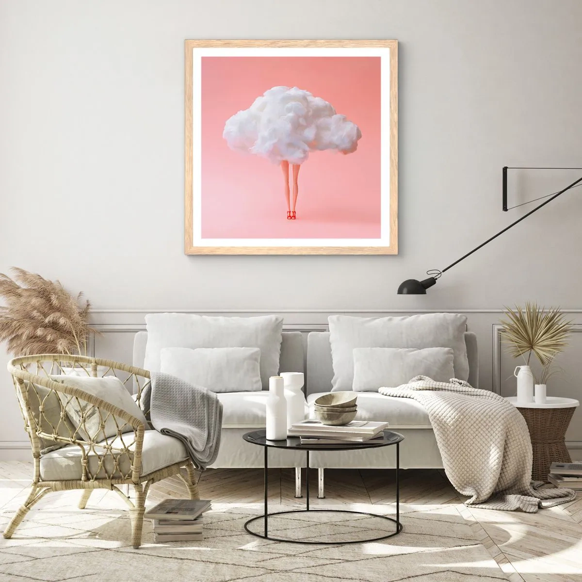 Póster en marco roble claro - Dulce promesa - 40x40 cm