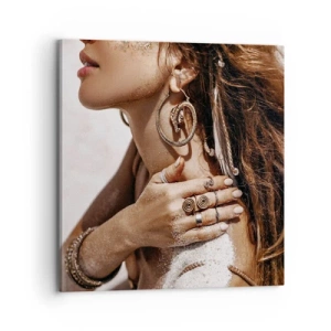 Cuadro sobre lienzo - Impresión de Imagen - Reina de la playa salvaje - 70x70 cm