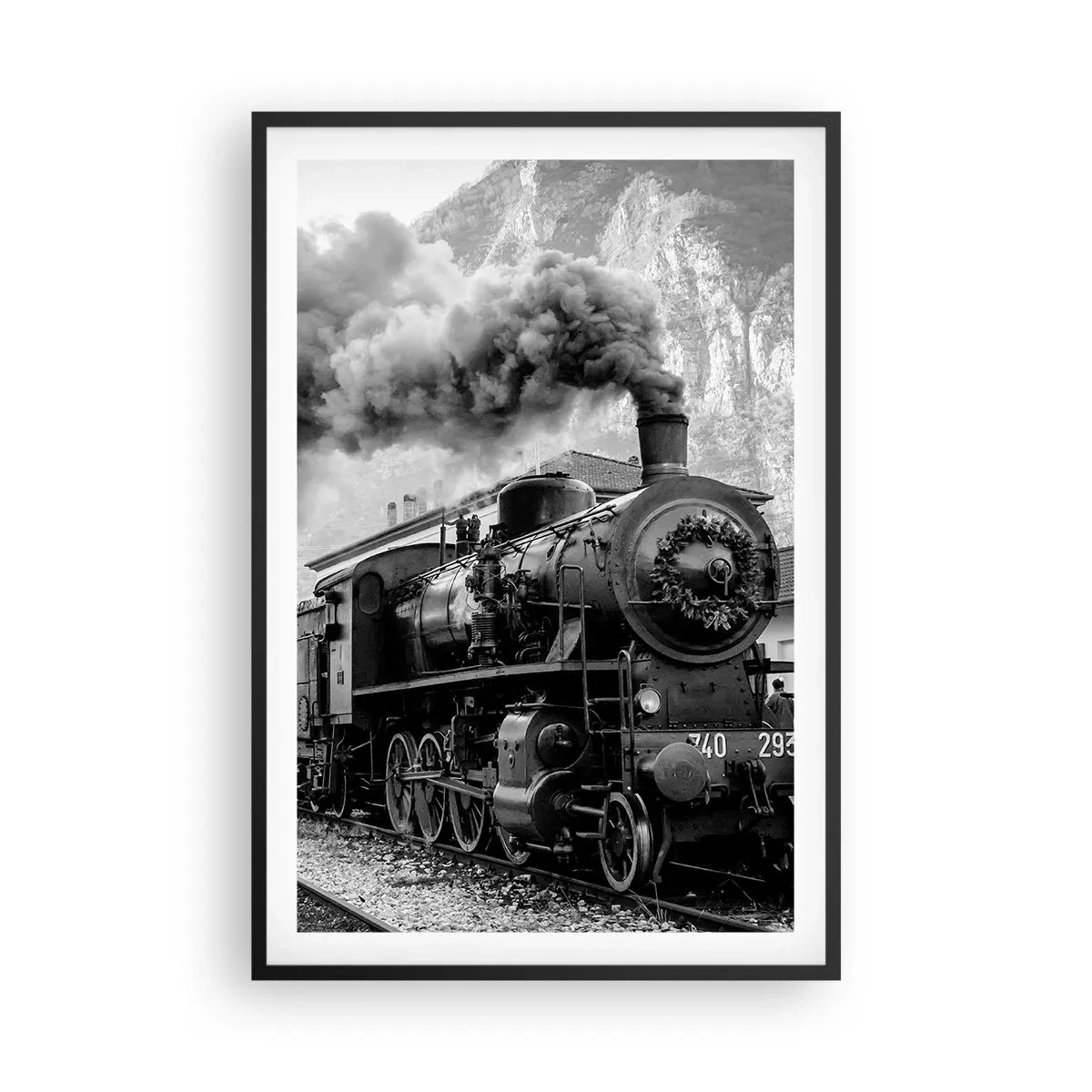 Póster en marco negro - Rumbo a la estación... - 61x91 cm