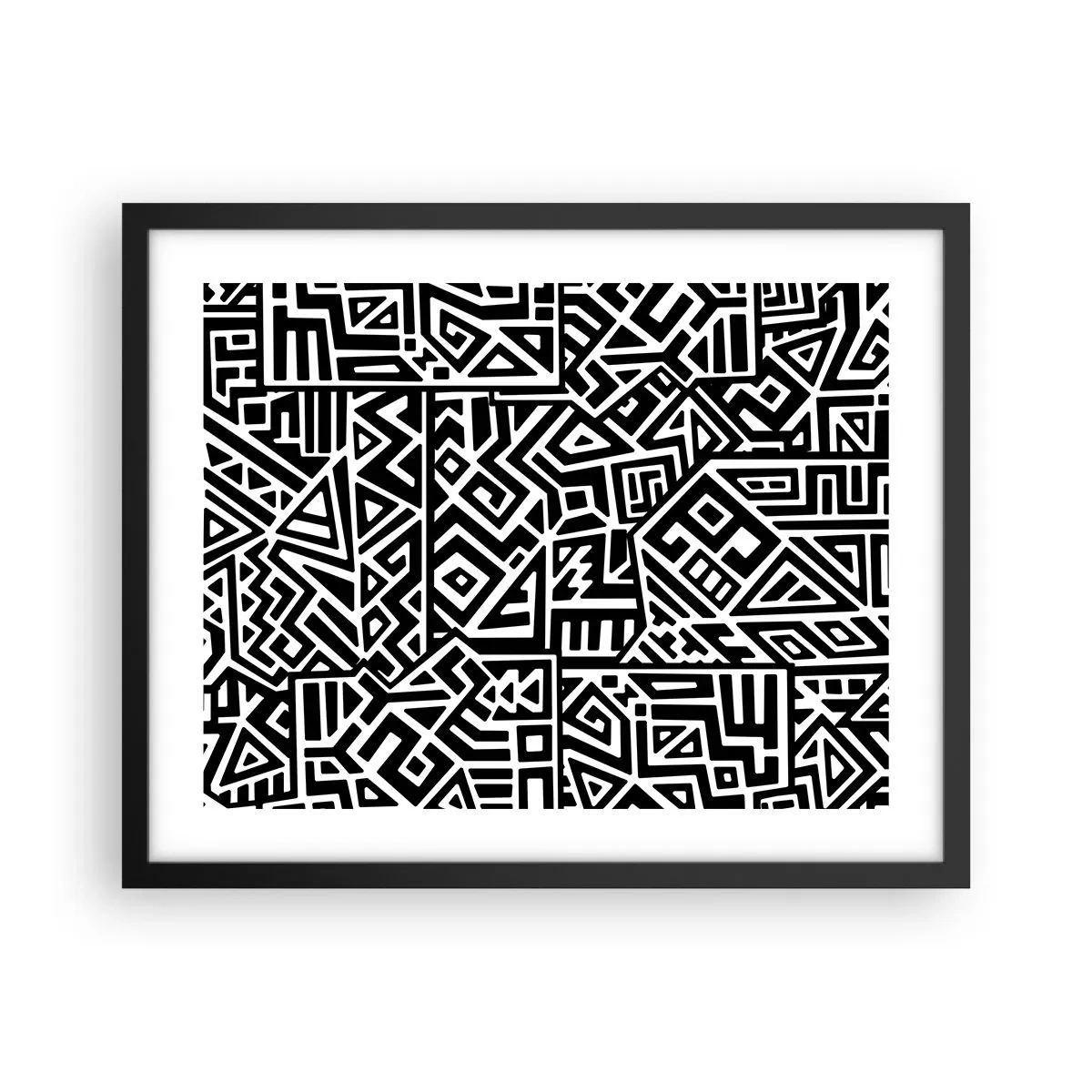 Póster en marco negro - Composición precolombina - 50x40 cm