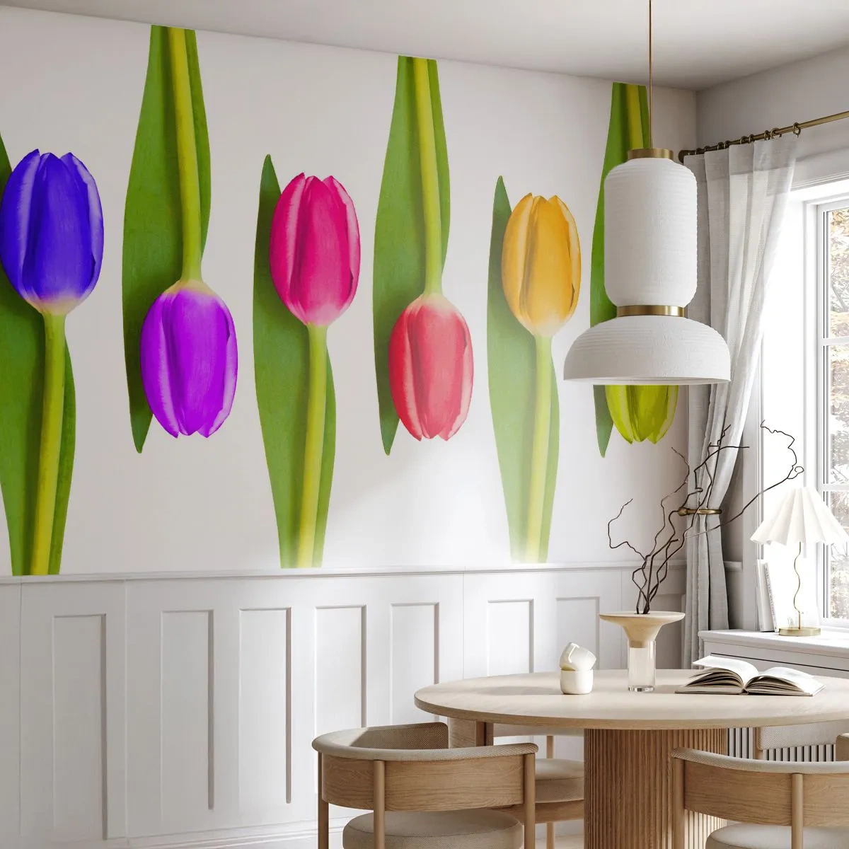 Fotomural personalizado Premium Canvas - Composición del arco iris - flores, tulipanes, Naturaleza
