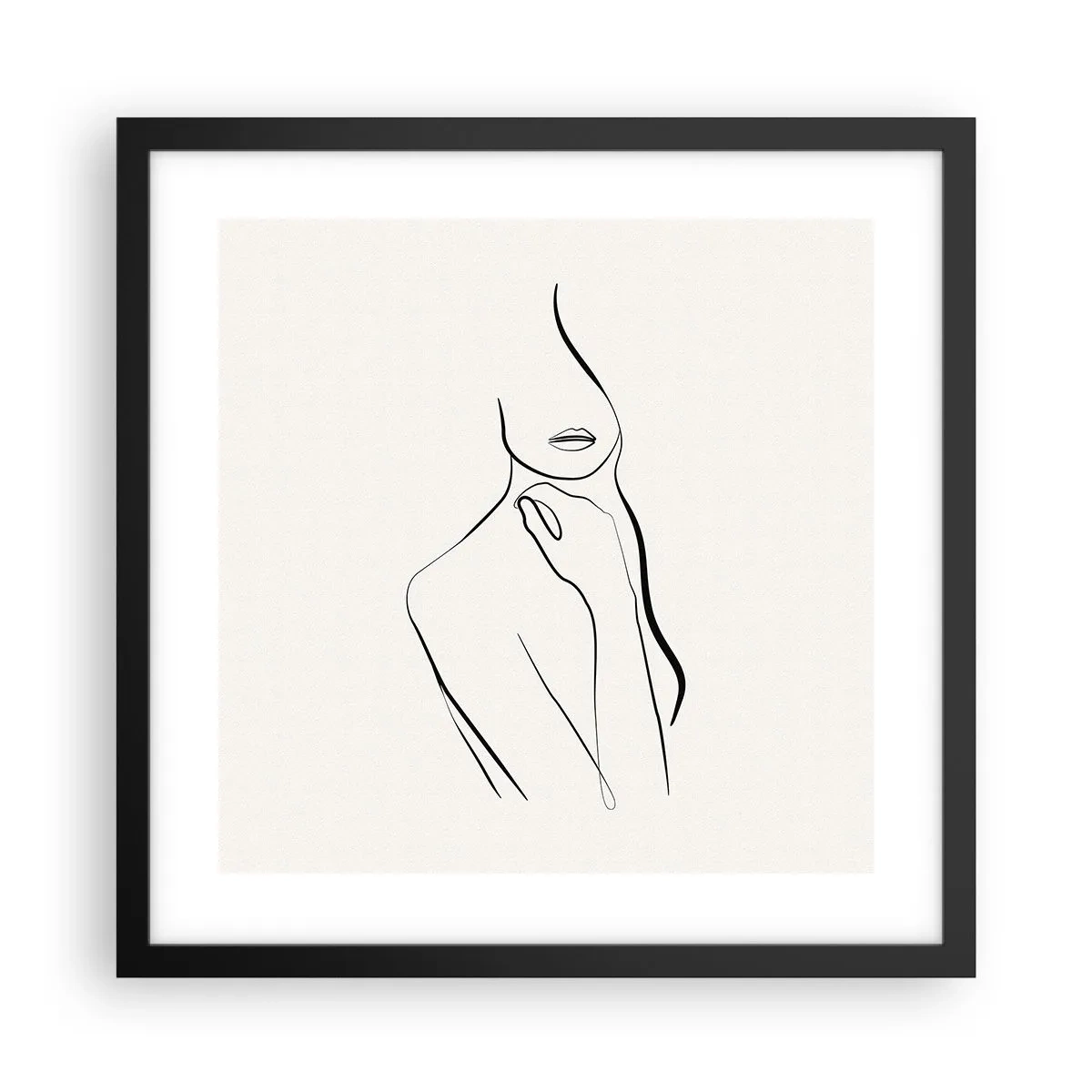 Póster en marco negro - Una ola de melancolía - 40x40 cm