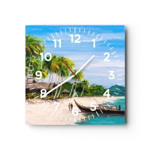 Reloj de pared - Reloj de vidrio - Un sueño exótico - 40x40 cm