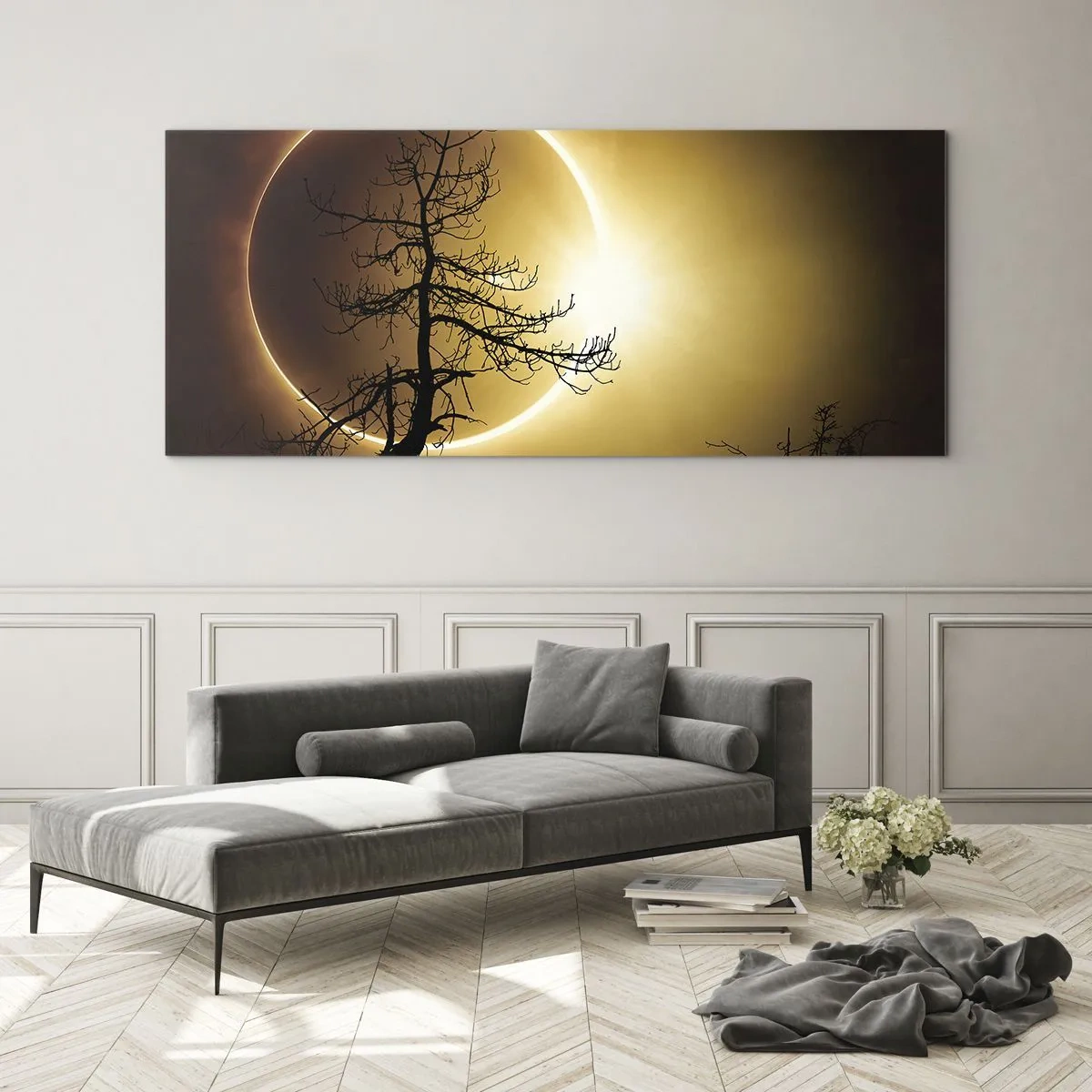 Cuadro sobre vidrio - Impresiones sobre Vidrio - Eclipse total - 90x30 cm