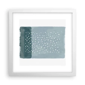 Póster en marco blanco - Creación sobre azul - 30x30 cm