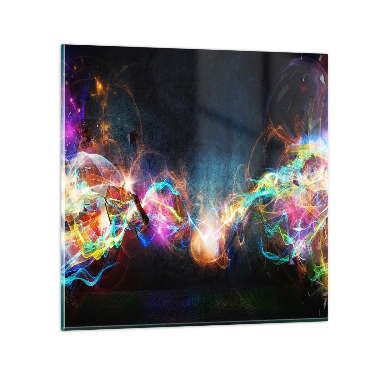 Cuadro sobre vidrio - Impresiones sobre Vidrio - Alegremente contra la oscuridad - 60x60 cm