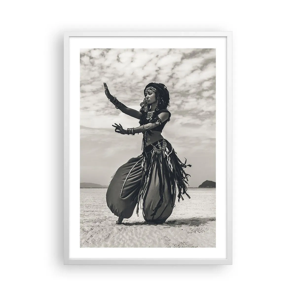 Póster en marco blanco - Danza de las Islas del Sur - 50x70 cm