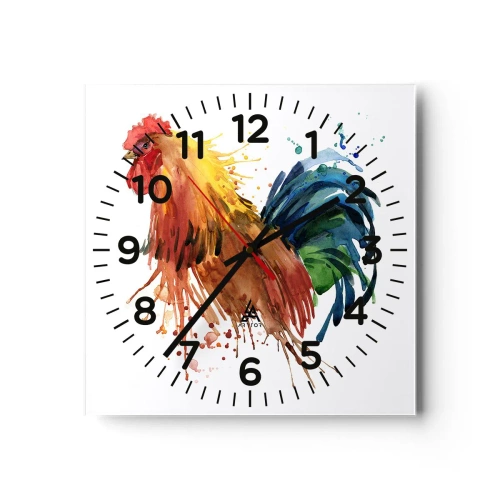 Reloj de pared - Reloj de vidrio - Un manto real, un orgullo real - 40x40 cm