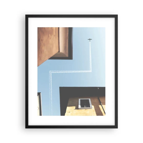 Póster en marco negro - Por encima del laberinto urbano - 40x50 cm