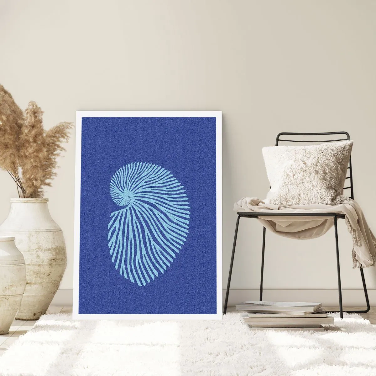 Póster - Gráficos de concha estilizados en disposición espiral - 50x70cm - Nacimiento de una concha - Decoración de pared moderna para salón y dormitorio ARTTOR