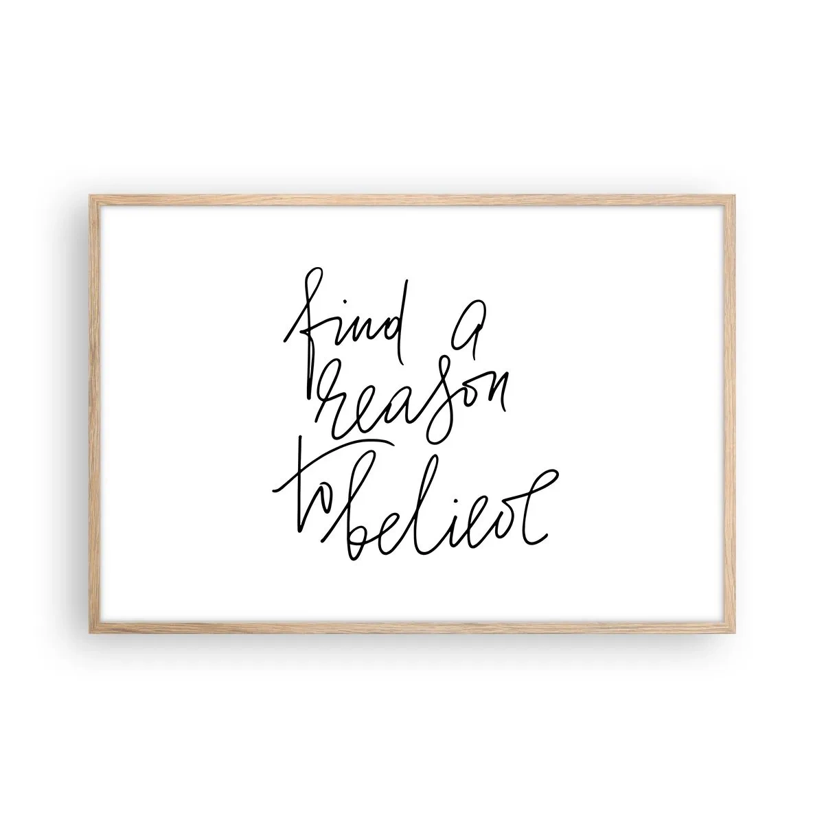 Póster en marco roble claro - Es posible - 91x61 cm