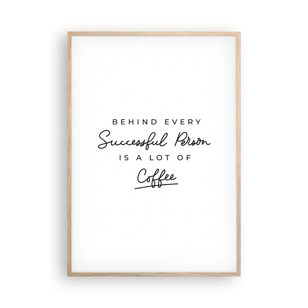 Póster en marco roble claro - El secreto del éxito - 70x100 cm