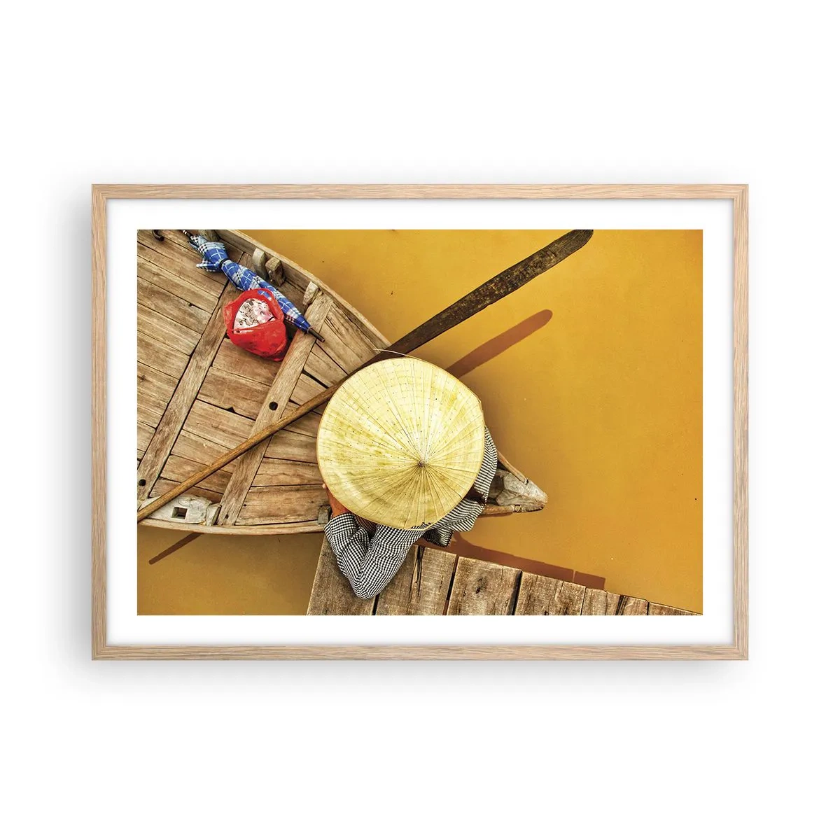 Póster en marco roble claro - La vida en el río amarillo - 70x50 cm