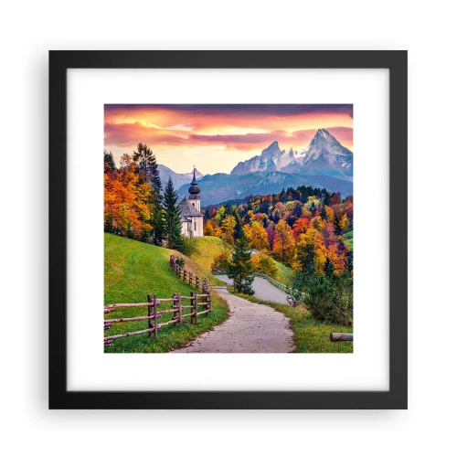 Póster en marco negro - Paisaje como una pintura - 30x30 cm