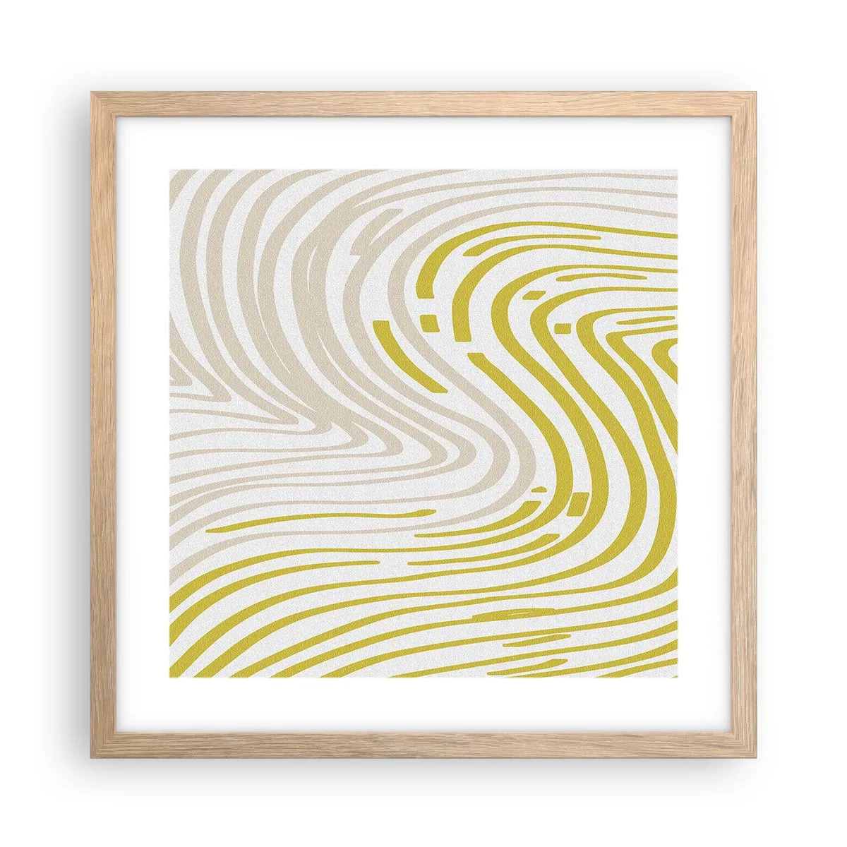 Póster en marco roble claro - Composición curvada - 40x40 cm