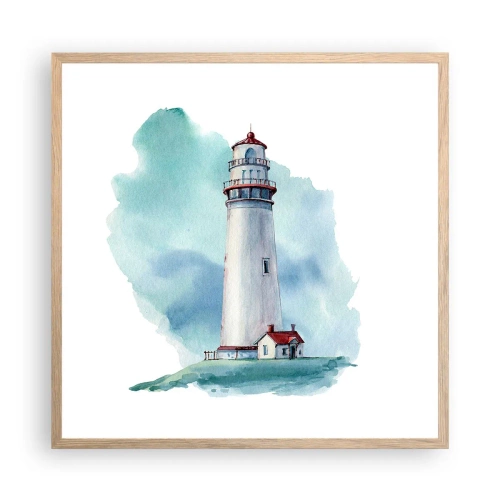 Póster en marco roble claro - Gentil hermana del azul - 60x60 cm