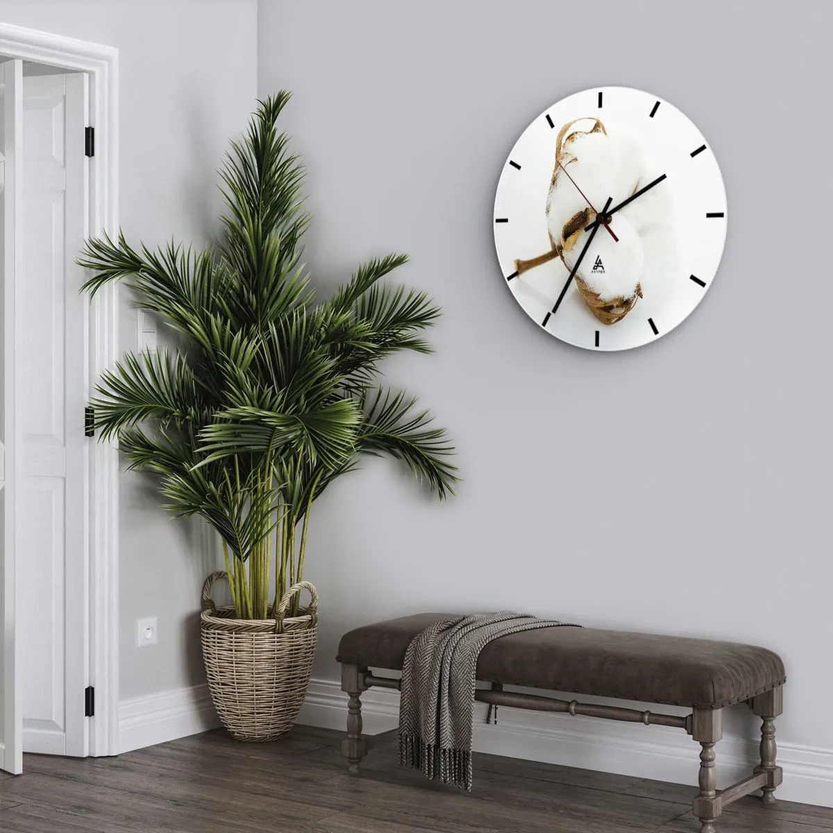 Reloj de pared - Reloj de vidrio - Suave por naturaleza - 40x40 cm