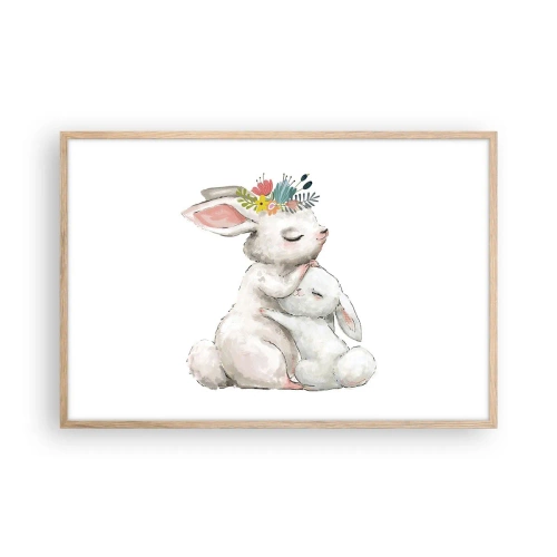 Póster en marco roble claro - En ningún lugar mejor que con mamá - 91x61 cm