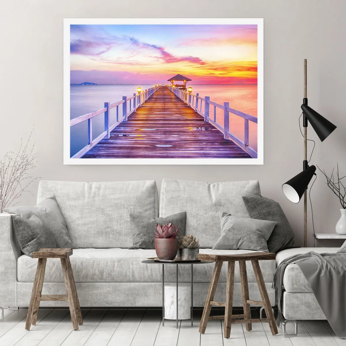 Póster - El silencio lila-dorado de la tarde - 50x40 cm