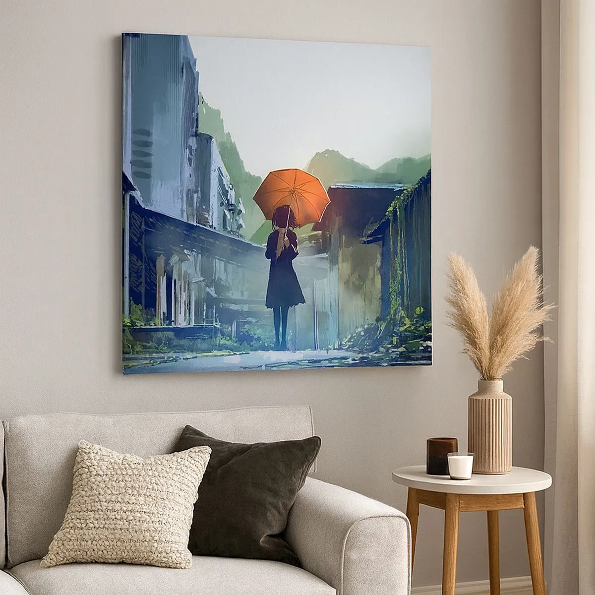 Cuadro sobre lienzo - Impresión de Imagen - Una lluvia revitalizante - 30x30 cm