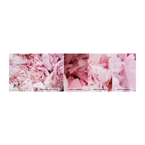 Muestra de fotomural autoadhesivo Deluxe Sticker - Cálido y fragante - Peonía, flores, Ramo de flores - 100x30 cm