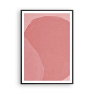 Póster en marco negro - Composición orgánica en rosa - 70x100 cm