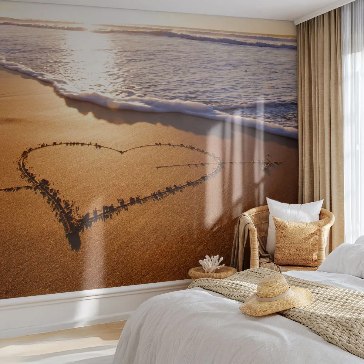Fotomural Premium Sand - Una confesión de vacaciones - Paisaje, Playa, Mar - 100x70 cm
