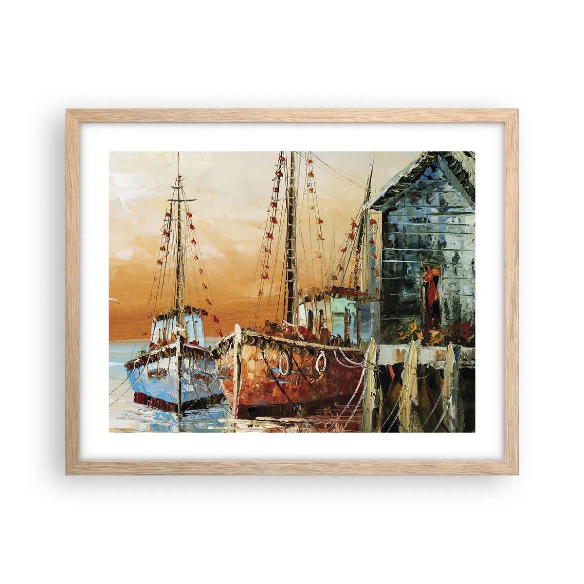 Póster en marco roble claro - Regreso pacífico - 50x40 cm