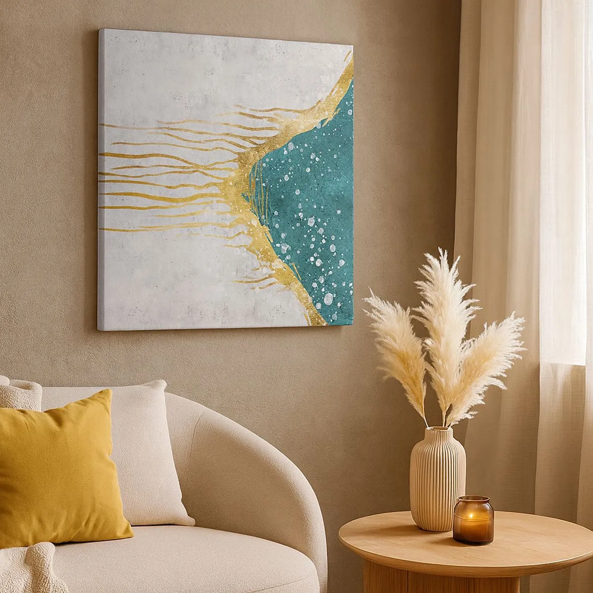 Cuadro sobre lienzo - Impresión de Imagen - Marea dorada - 30x30 cm