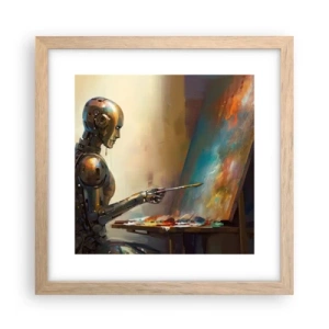 Póster en marco roble claro - Arte del futuro - 30x30 cm