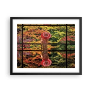 Póster en marco negro - En un templo de la naturaleza - 50x40 cm