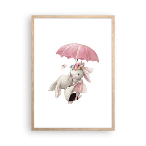 Póster en marco roble claro - Esto es amor - 50x70 cm