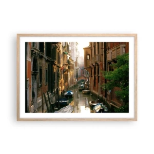 Póster en marco roble claro - En un callejón veneciano - 70x50 cm