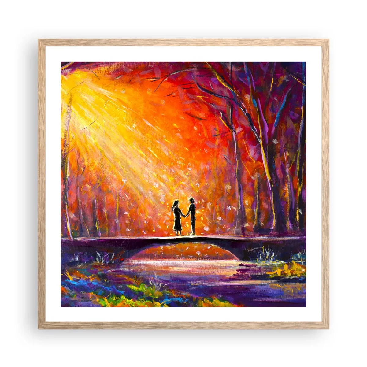 Póster en marco roble claro - El cielo también los ama - 60x60 cm