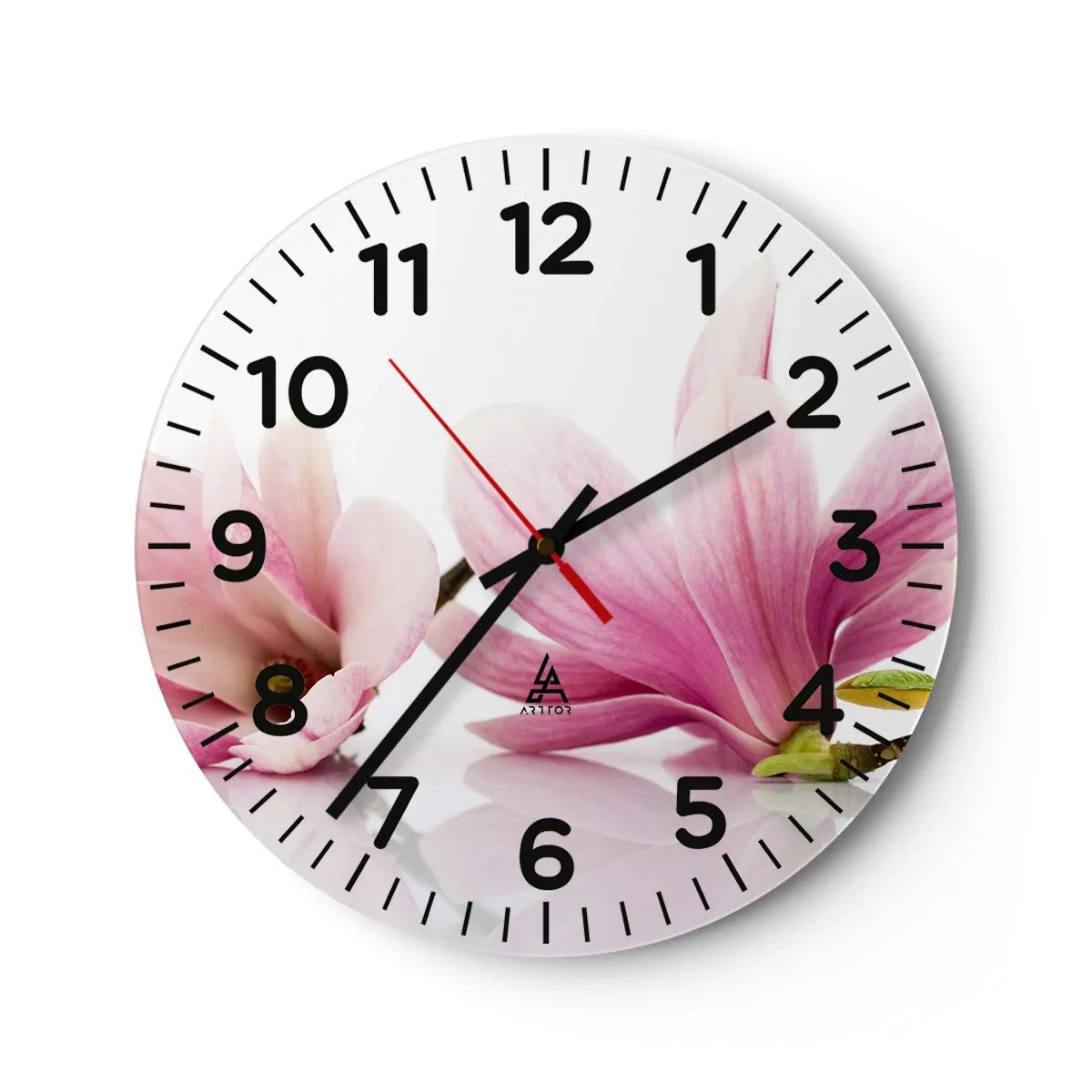 Reloj de pared - Reloj de vidrio - Suave como un soplo de primavera - 30x30 cm