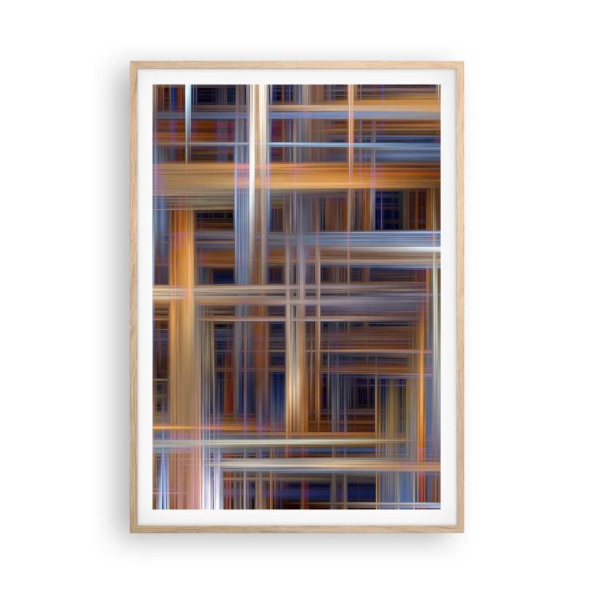 Póster en marco roble claro - Tejido de luz - 70x100 cm