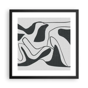 Póster en marco negro - Juego abstracto en un laberinto - 40x40 cm