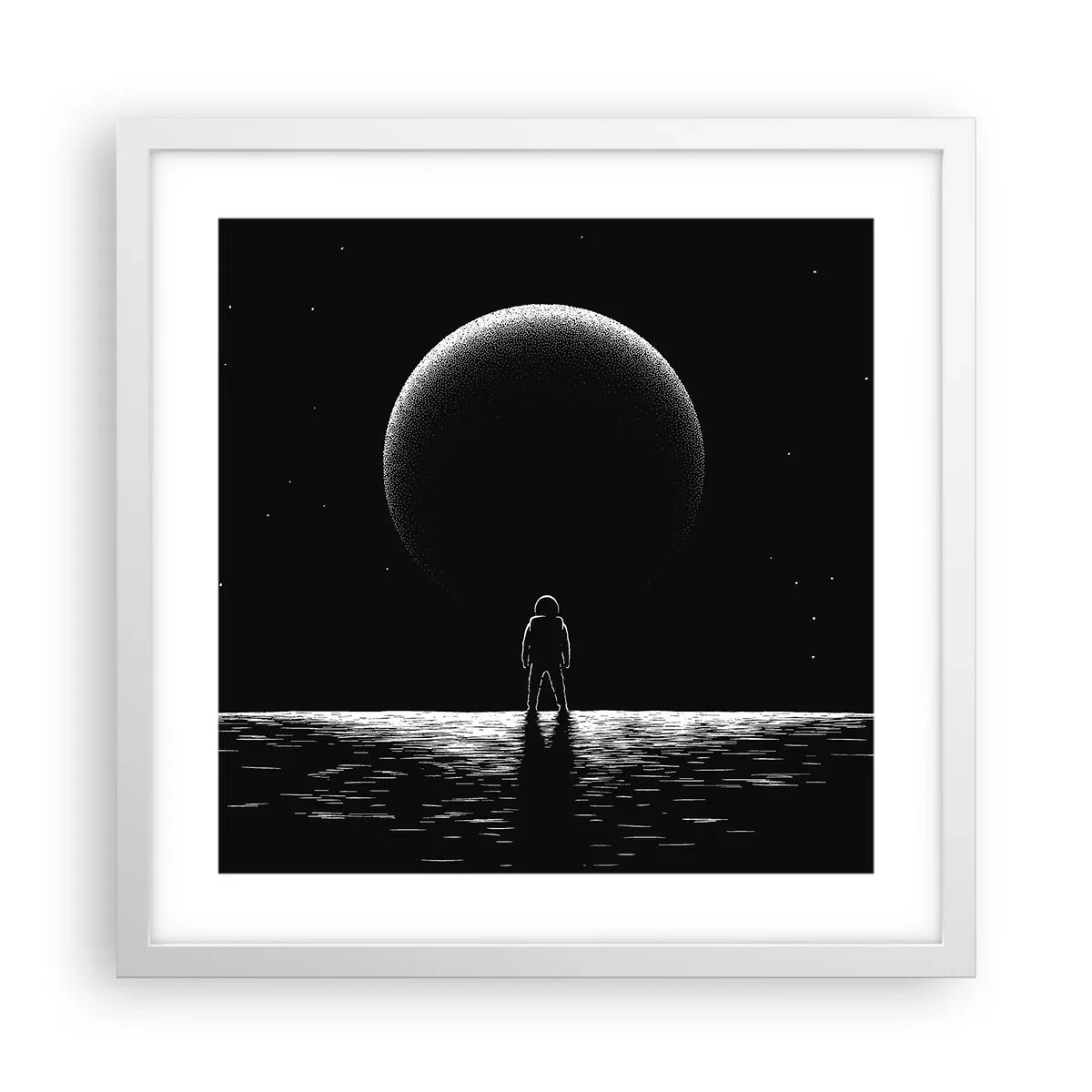 Póster en marco blanco - Cara a cara - 40x40 cm