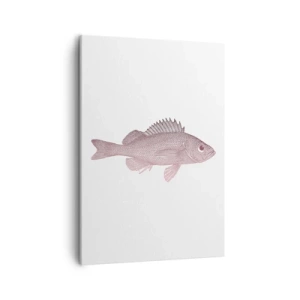 Cuadro sobre lienzo - Impresión de Imagen - Ilustración detallada de un pez sobre un fondo blanco. - 50x70cm - Pez de ojos grandes - Decoración de pared moderna para salón y dormitorio ARTTOR