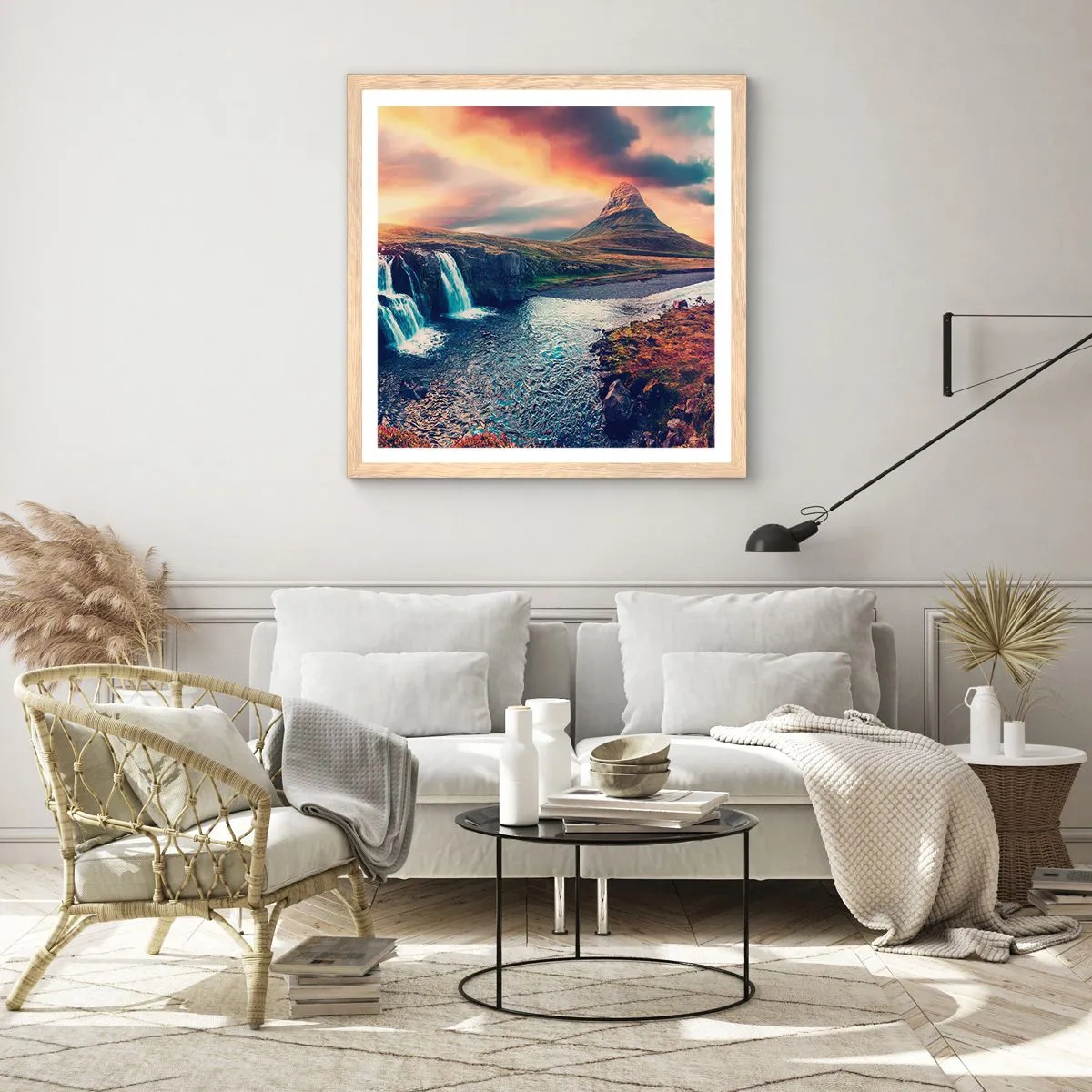 Póster en marco roble claro - En la majestuosidad de la naturaleza - 40x40 cm